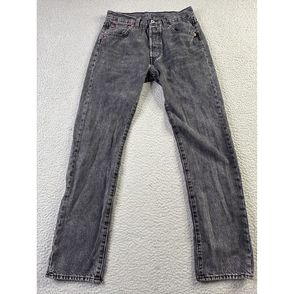 Levis 501 93 Black Faded Straight Leg Jeans Mens Size 29 x 32 Button Fly Denim